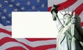 USA flag and Liberty Statue Royalty Free Stock Photo