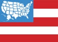 USA Flag map 50 states as stars
