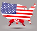 USA flag map Royalty Free Stock Photo