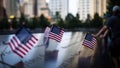 USA Flag in 911 Memorial Royalty Free Stock Photo