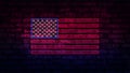 USA flag neon sign. Day USA. Festive background Royalty Free Stock Photo