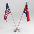 USA flag and North Korea flag
