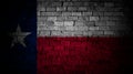 Flag of Texas in grey scale on grunge brick wall Royalty Free Stock Photo