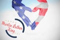 Composite image of usa flag painted on hands making heart shape Royalty Free Stock Photo