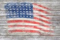 The USA flag painted on wooden surface Royalty Free Stock Photo