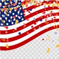 USA flag with party banner with Balloons background for 4 july independence day Royalty Free Stock Photo