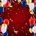 USA flag with party banner with Balloons background for 4 july independence day Royalty Free Stock Photo