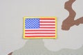 USA flag patch on camouflage uniform Royalty Free Stock Photo