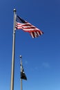 USA Flag and POW/MIA Flags Royalty Free Stock Photo