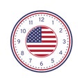 USA Flag Printable Clock Face Template Royalty Free Stock Photo