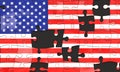 Usa flag in puzzle pieces