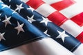 USA flag with red stripes and stars on blue, close up with selective focus Royalty Free Stock Photo