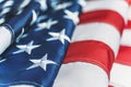 USA flag with red stripes and stars on blue, close up with selective focus Royalty Free Stock Photo