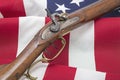 USA flag revolutionary antique rifle gun second amendment