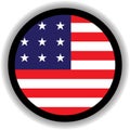 USA flag round shape Vectors Royalty Free Stock Photo