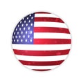 USA flag round vector isolated illustration. Creative shiny American national symbol. United States patriotic design