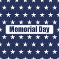 USA flag seamless pattern. White stars on a blue background. Memorial day Royalty Free Stock Photo