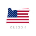 USA flag. Shape of Oregon state map with American flag. vector illustration. can use for united states of America indepenence day Royalty Free Stock Photo