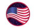 USA flag on sparkling background with stars. Royalty Free Stock Photo