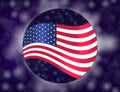 USA flag on sparkling background with stars. Royalty Free Stock Photo