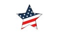 USA flag in star shape. American flag star shaped