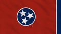 Tennessee State - USA - Crumpled Fabric Flag Intro.