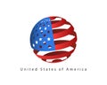 USA flag style vector design element. Logo template United States of America Royalty Free Stock Photo