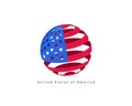 USA flag style vector design element. Logo template United States of America Royalty Free Stock Photo