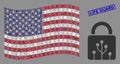 USA Flag Stylization of Circuit Lock and Grunge Life Guard Stamp