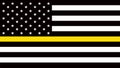 USA flag with a thin yellow or gold line Royalty Free Stock Photo