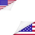 USA flag turning page vector icon Royalty Free Stock Photo