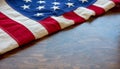 USA flag, US of America sign symbol on wood, closeup view