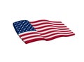 USA Flag Vector. American flag on isolated white background - vector illustration. 3d Waving Flag USA Royalty Free Stock Photo