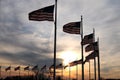 USA flag at Washington Monument Royalty Free Stock Photo