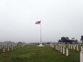 USA Flag waves above the Maui Veterans Cemetery