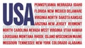 USA flag by words of us state