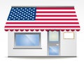 Usa flagged color awning