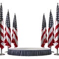 USA Flags on Stage on Transparent Background - Ai Generated Royalty Free Stock Photo
