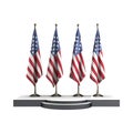 USA Flags on Stage on Transparent Background - Ai Generated Royalty Free Stock Photo