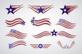 USA flags symbol logos set Royalty Free Stock Photo