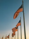 USA Flags in the Washington Monument Royalty Free Stock Photo