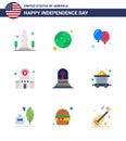 9 USA Flat Pack of Independence Day Signs and Symbols of death; station; united; police; party