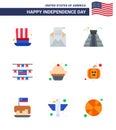 9 USA Flat Pack of Independence Day Signs and Symbols of dessert; american; mail; party decoration; usa