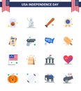 16 USA Flat Pack of Independence Day Signs and Symbols of medal; independece; usa; holiday; sports