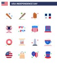 16 USA Flat Pack of Independence Day Signs and Symbols of television; movies; ice cream; director; star