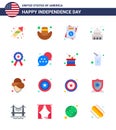 16 USA Flat Signs Independence Day Celebration Symbols of police; white; love; usa; house