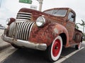 Close up of 1941 Chevy AK pickup truck with simulated rust paint