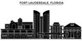 Usa, Fort Lauderdale, Florida architecture vector city skyline, travel cityscape with landmarks, buildings, isolated