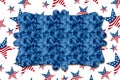 USA frame with illustration red, white and blue USA flag stars Royalty Free Stock Photo