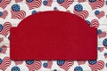 USA frame with illustration red, white and blue USA heart stars